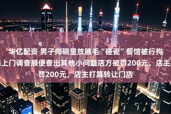 华亿配资 男子向碗里放腋毛“碰瓷”餐馆被行拘罚款，市监局上门调查顺便查出其他小问题店方被罚200元，店主打算转让门店