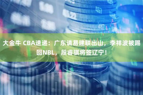 大金牛 CBA速递：广东请易建联出山，李祥波被踢回NBL，段睿骐将签辽宁！